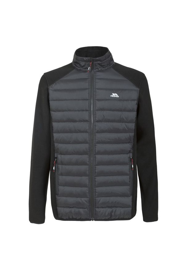 TRESPASS - Bluza Polarowa Męska Pełen Suwak Saunter. Kolor: czarny. Materiał: polar. Sezon: zima. Sport: turystyka piesza