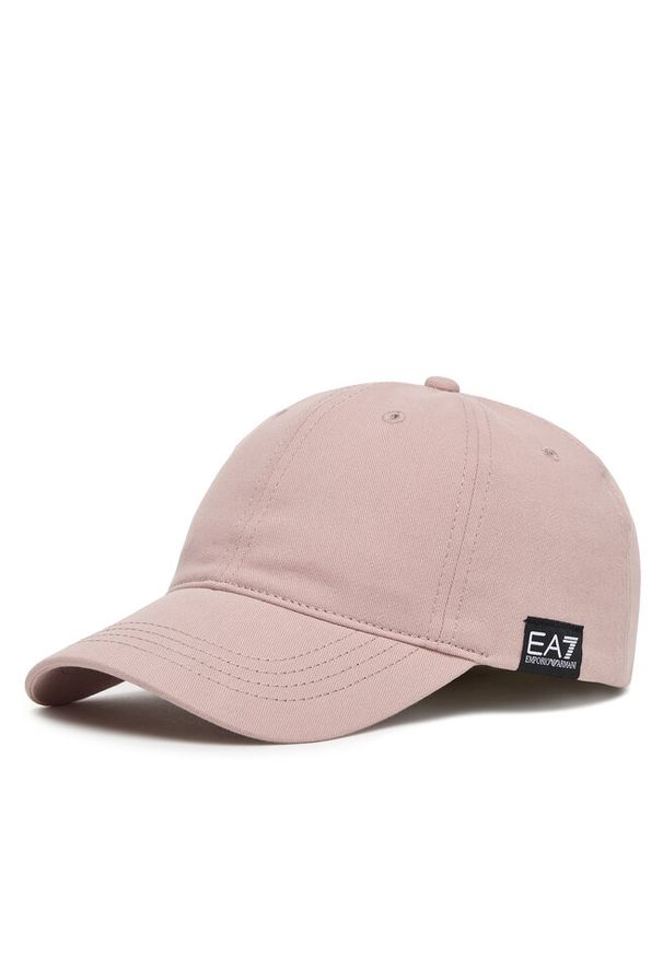 Czapka z daszkiem EA7 Emporio Armani. Kolor: różowy