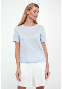 Sportalm - T-shirt damski lniany SPORTALM. Materiał: len