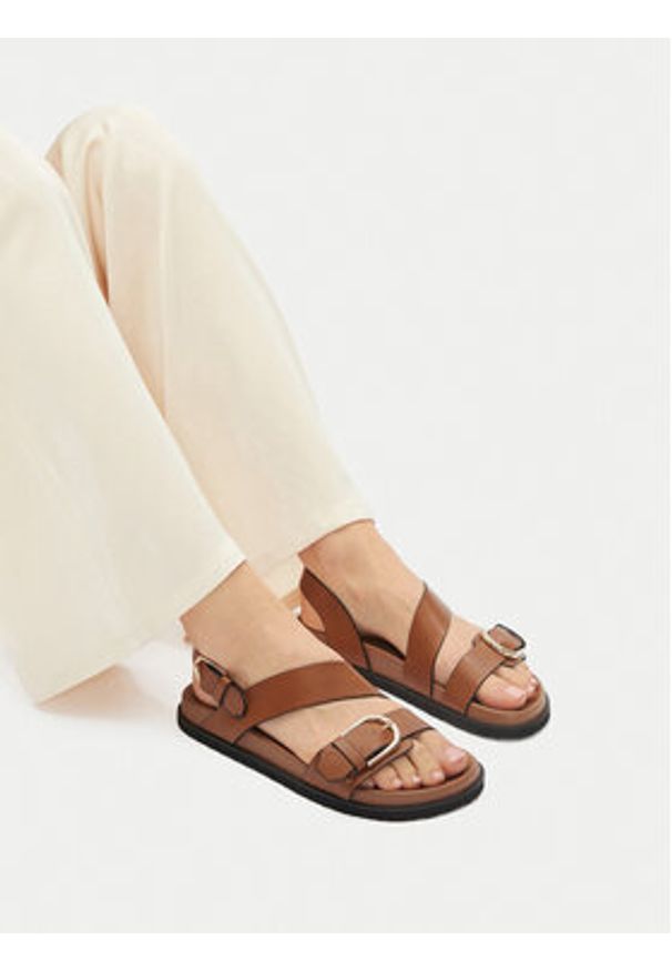 Jenny - JENNY Sandały WS173-20 Brązowy. Kolor: brązowy. Materiał: materiał