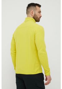 The North Face bluza sportowa 100 Glacier męska kolor żółty gładka. Kolor: żółty. Materiał: polar, materiał, włókno. Wzór: gładki. Styl: sportowy