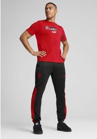 Puma - Męskie spodnie AC Milan ftblNRGY+ PUMA Black For All Time Red. Kolor: czerwony, wielokolorowy, czarny. Wzór: aplikacja
