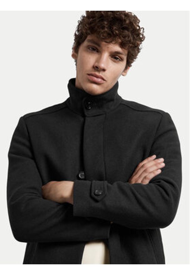 Selected Homme Płaszcz wełniany 16094322 Czarny Regular Fit. Kolor: czarny. Materiał: syntetyk
