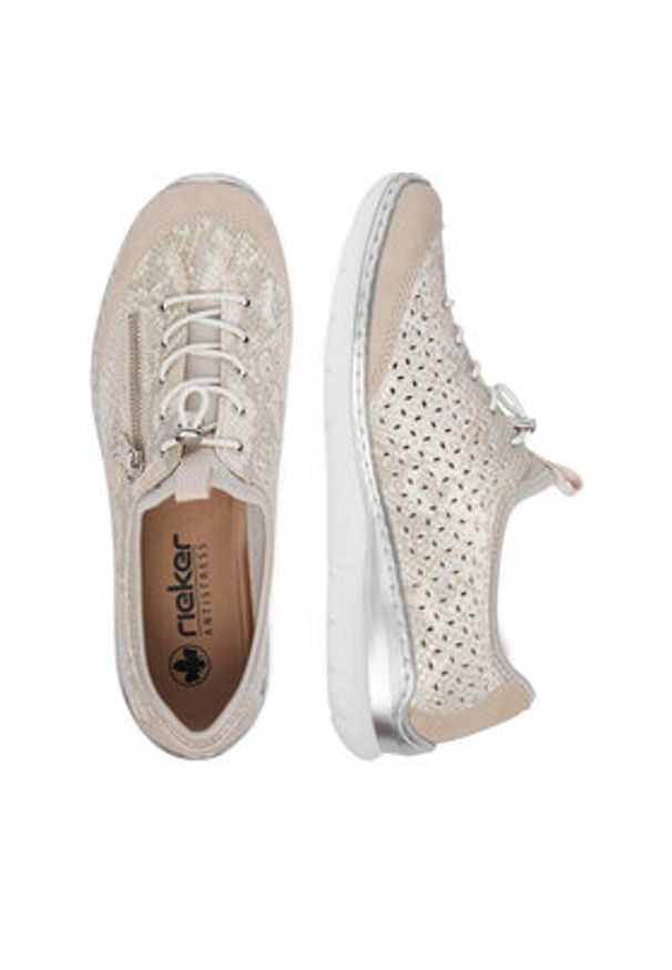 Rieker Sneakersy CEO-L3252-92 Beżowy. Kolor: beżowy. Materiał: skóra