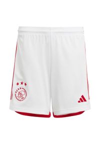 Adidas - Szorty Ajax Amsterdam 23/24 Home Kids. Kolor: biały. Materiał: materiał