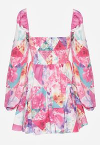 Born2be - Różowa Sukienka Rozkloszowana w Kwiaty Deniza. Okazja: na co dzień, na imprezę. Kolor: różowy. Wzór: kwiaty. Sezon: lato. Styl: casual #3
