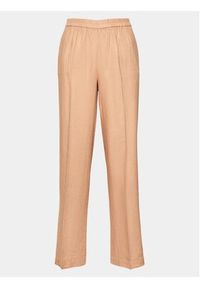 Sisley Spodnie materiałowe 484QLF03U Beżowy Regular Fit. Kolor: beżowy. Materiał: wiskoza, len, materiał