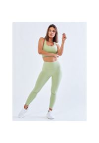 BESHAPED - Legginsy do Biegania Damskie BeShaped Morning Dew Bezszwowe. Kolor: zielony