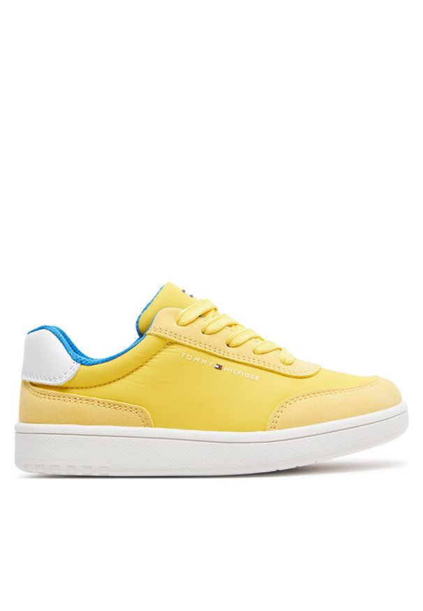 TOMMY HILFIGER - Tommy Hilfiger Sneakersy Low Cut Lace-Up Sneaker T3X9-33351-1694 M Żółty. Kolor: żółty. Materiał: materiał
