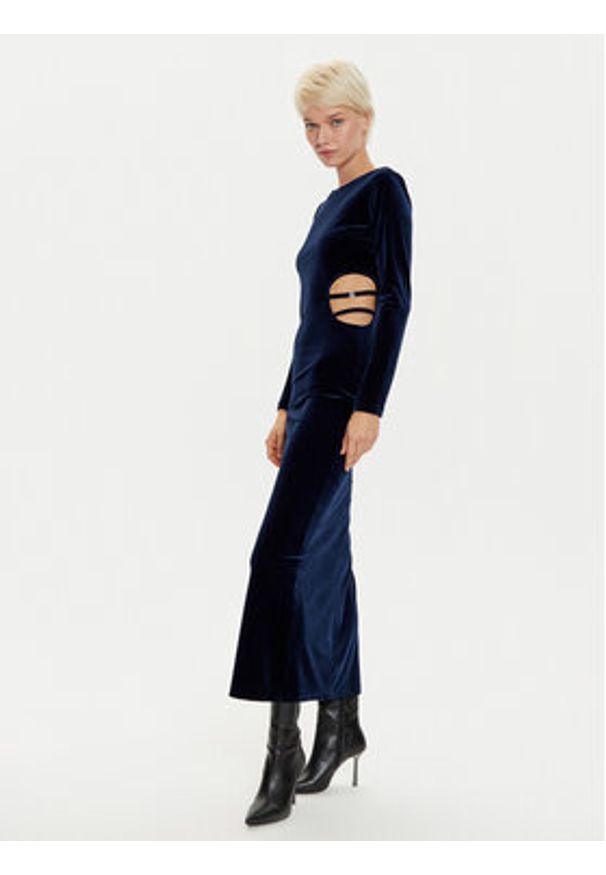 Hugo - HUGO Sukienka koktajlowa 50522756 Granatowy Slim Fit. Kolor: niebieski. Materiał: syntetyk. Styl: wizytowy