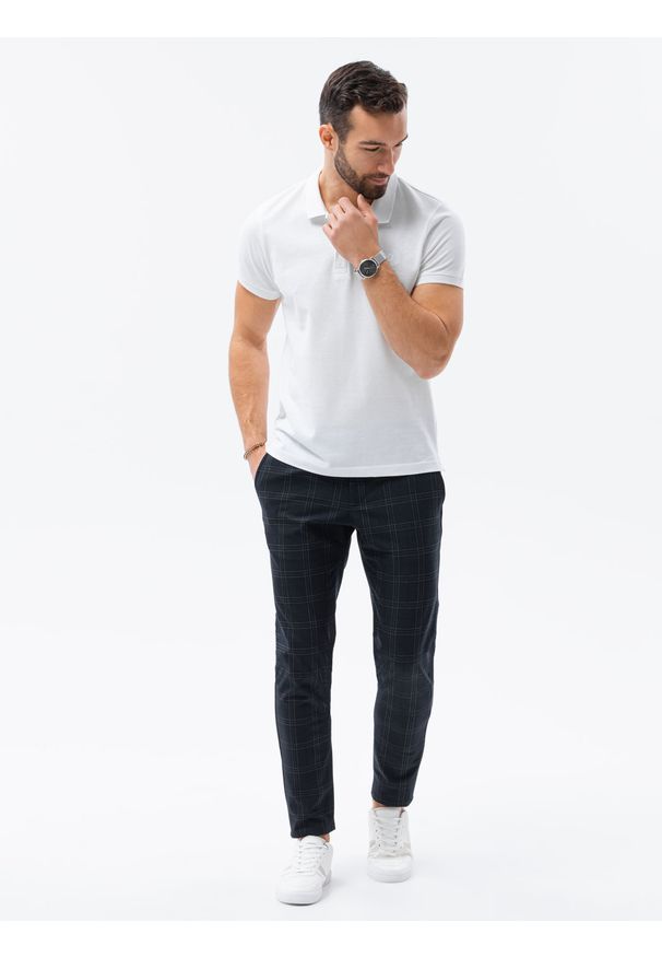 Biała koszulka polo Ombre Clothing polo, z haftami, klasyczna