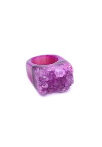 Brazi Druse Jewelry - Pierścionek Agat Druza Róż rozmiar 15. Kolor: różowy. Kamień szlachetny: agat #1