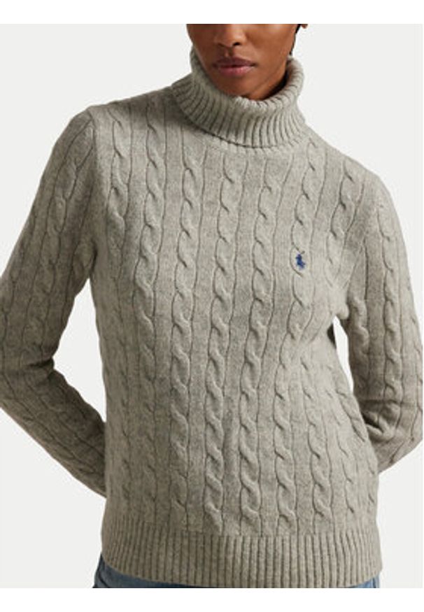 Polo Ralph Lauren Golf 211888686002 Szary Regular Fit. Typ kołnierza: golf, polo. Kolor: szary. Materiał: wełna