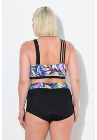 ULLA POPKEN - Damskie Bikini liście miękkie miseczki potrójne ramiączko z recyklingu. Kolekcja: plus size. Kolor: czarny. Materiał: elastan, poliamid, materiał
