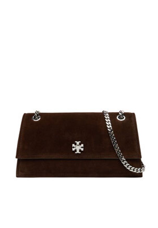 Tory Burch Torebka Kira Turnlock Suede Shouldr Bag 169176 Brązowy. Kolor: brązowy. Materiał: skórzane, zamszowe