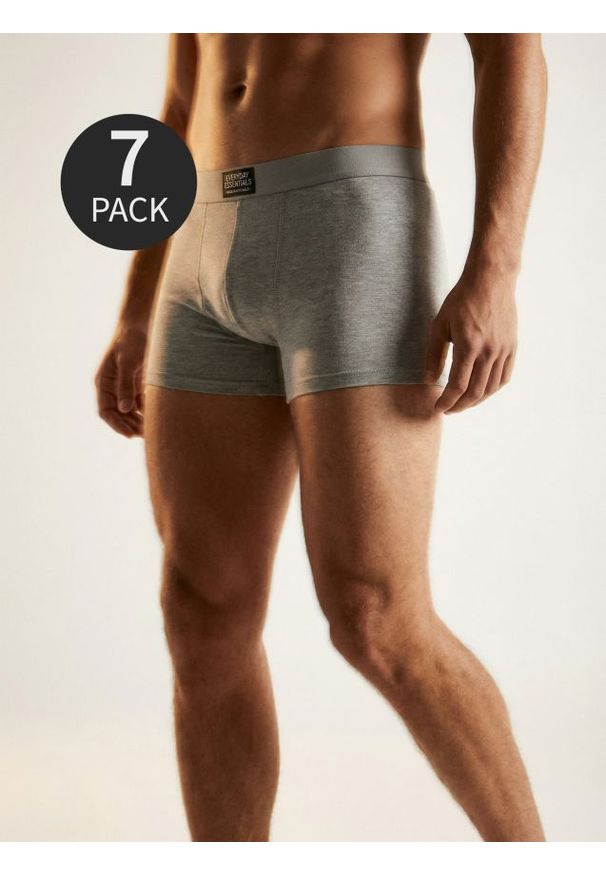 Sinsay - Bawełniane bokserki classic 7 pack - szary. Kolor: szary. Materiał: bawełna
