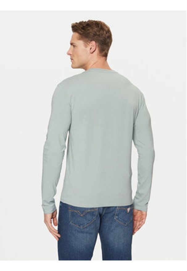 Guess Longsleeve M2YI28 J1314 Błękitny Slim Fit. Kolor: niebieski. Materiał: bawełna. Długość rękawa: długi rękaw
