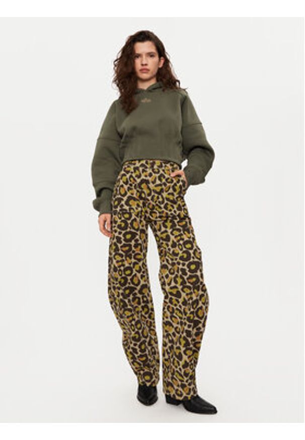 Alpha Industries Spodnie cargo 148021C Brązowy Loose Fit. Kolor: brązowy. Materiał: bawełna