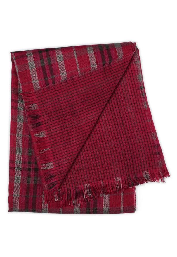 Czerwony szalik Teer w kratkę, elegancki