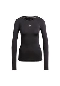 Adidas - Koszulka TECHFIT Long Sleeve Training. Kolor: czarny. Materiał: materiał. Długość rękawa: długi rękaw. Technologia: Techfit (Adidas). Długość: długie