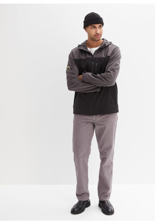 bonprix - Spodnie twillowe Regular Fit Straight z czystej bawełny. Kolor: szary. Materiał: bawełna. Styl: klasyczny