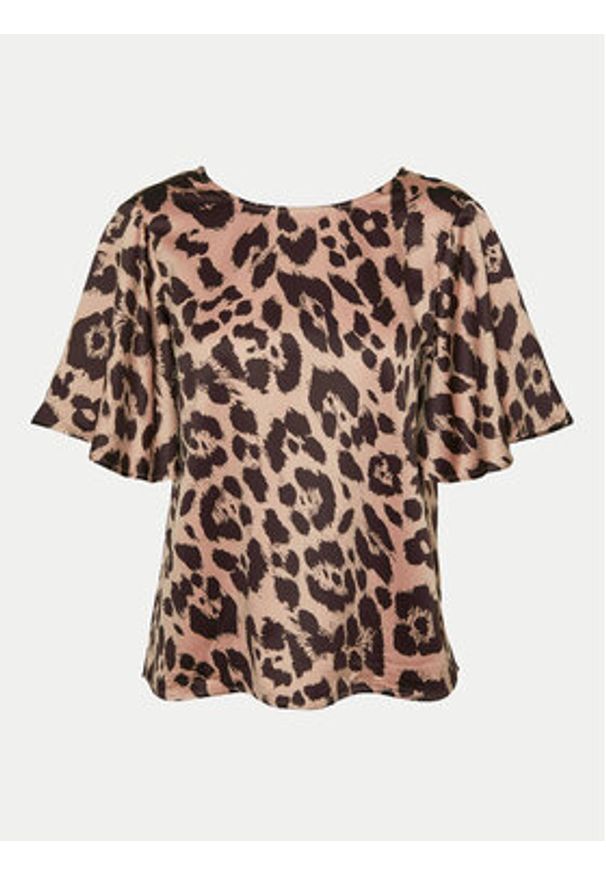 Vero Moda Bluzka Merle 10316600 Brązowy Regular Fit. Kolor: brązowy. Materiał: syntetyk