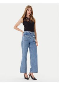 Morgan Bluzka 252-DALI Czarny Slim Fit. Kolor: czarny. Materiał: syntetyk, wiskoza #4