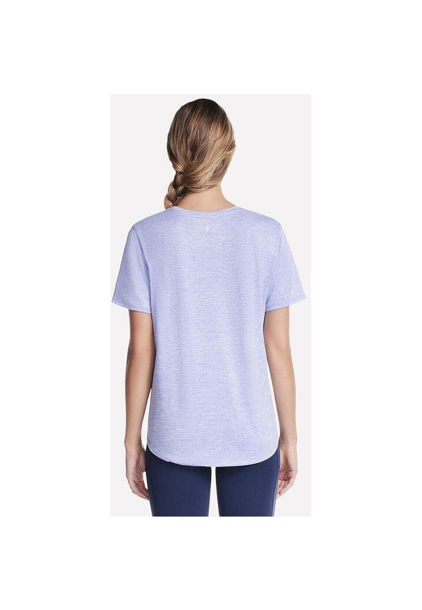 skechers - Koszulka Skechers GODRI SWIFT TEE, Kobiety. Kolor: niebieski. Materiał: poliester, materiał