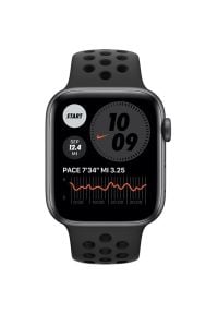 APPLE Watch 6 Nike 44mm (Gwiezdna szarość z opaską sportową w kolorze czarnym). Rodzaj zegarka: smartwatch. Kolor: czarny. Materiał: poliester, nylon, guma, materiał. Styl: sportowy #2