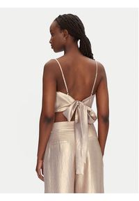 ACCESS FASHION Top 53-2021-922 Złoty Slim Fit. Kolor: złoty. Materiał: syntetyk #3