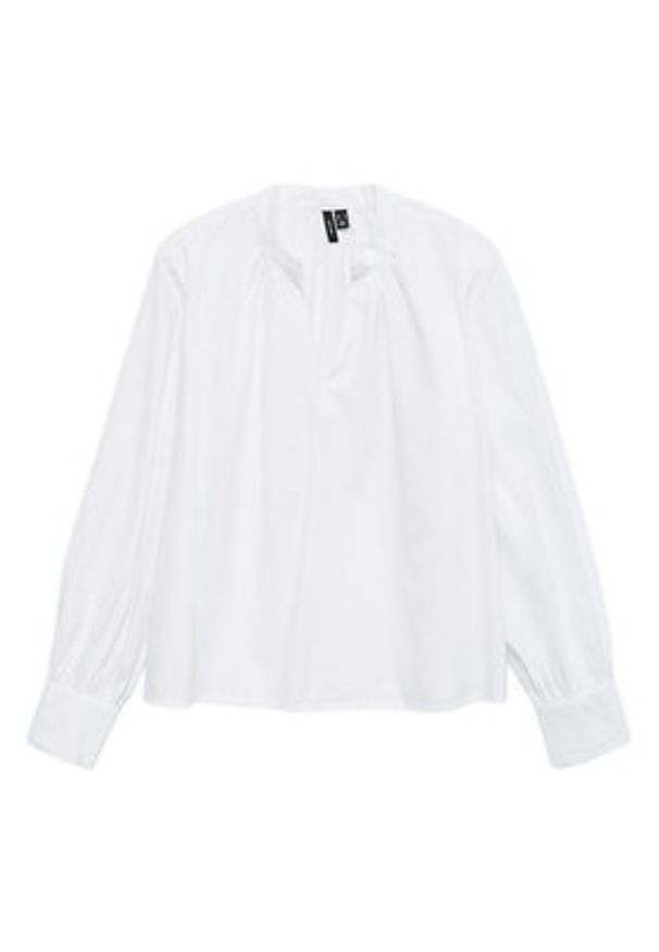 Vero Moda Bluzka Fanni 10336937 Biały Loose Fit. Kolor: biały. Materiał: bawełna