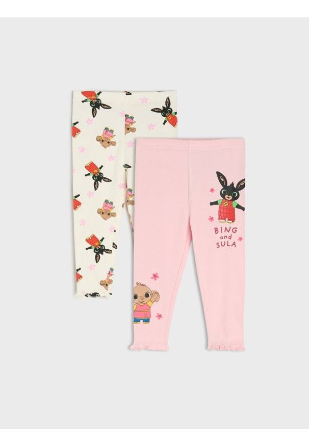 Sinsay - Bawełniane legginsy 2 pack Bing - różowy. Kolor: różowy. Materiał: bawełna