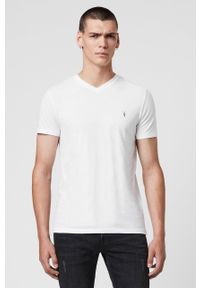 AllSaints - T-shirt Tonic V-neck. Okazja: na co dzień. Kolor: biały. Wzór: aplikacja. Styl: casual