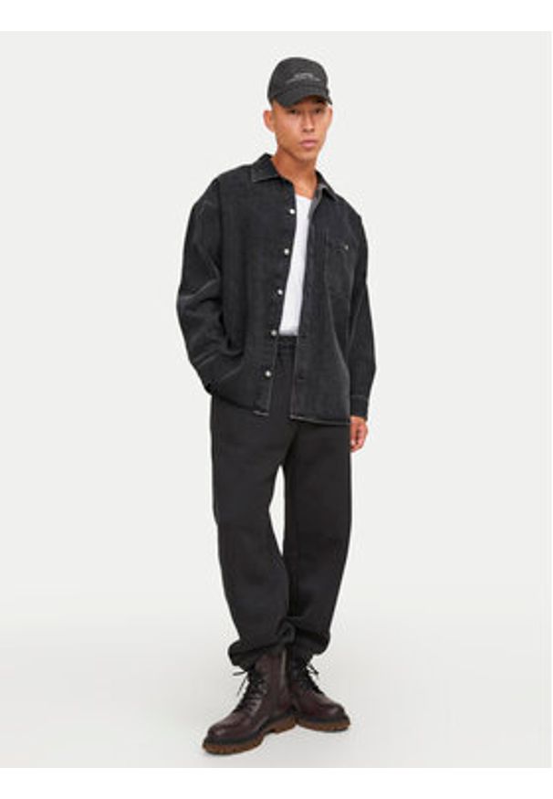 Jack & Jones - Jack&Jones Koszula jeansowa Santorini 12250602 Czarny Relaxed Fit. Kolor: czarny. Materiał: bawełna