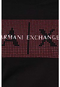 Armani Exchange t-shirt 3LYTAP.YJC7Z damski kolor czarny. Okazja: na co dzień. Kolor: czarny. Wzór: aplikacja. Styl: casual #2