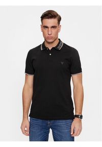 Guess Polo Lyle M4RP60 K7O64 Czarny Slim Fit. Typ kołnierza: polo. Kolor: czarny. Materiał: bawełna