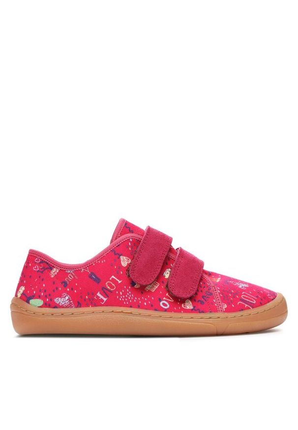 Froddo Sneakersy Barefoot Canvas G1700358-5 D Różowy. Kolor: różowy. Materiał: materiał