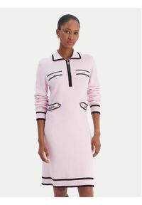 Liu Jo Sport Sukienka dzianinowa TF5251 MS59L Różowy Regular Fit. Kolor: różowy. Materiał: syntetyk. Typ sukienki: sportowe. Styl: sportowy #1