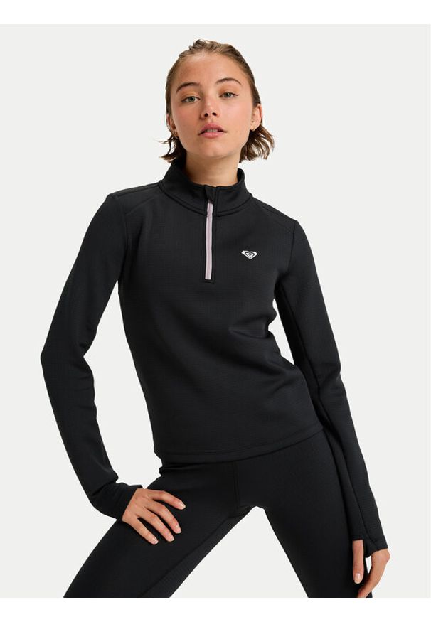 Roxy Koszulka techniczna Waves Of Warmth Tech Top ERJFT05033 Czarny Regular Fit. Kolor: czarny. Materiał: syntetyk