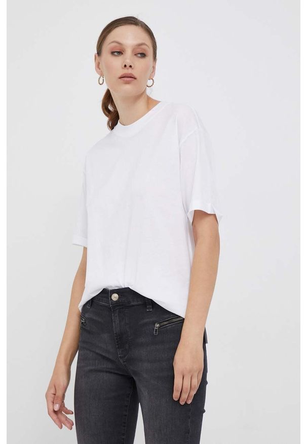 JOOP! - Joop! t-shirt bawełniany kolor biały. Kolor: biały. Materiał: bawełna. Wzór: gładki
