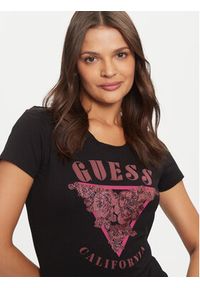 Guess T-Shirt W4BI19 J1314 Czarny Slim Fit. Kolor: czarny. Materiał: bawełna #4
