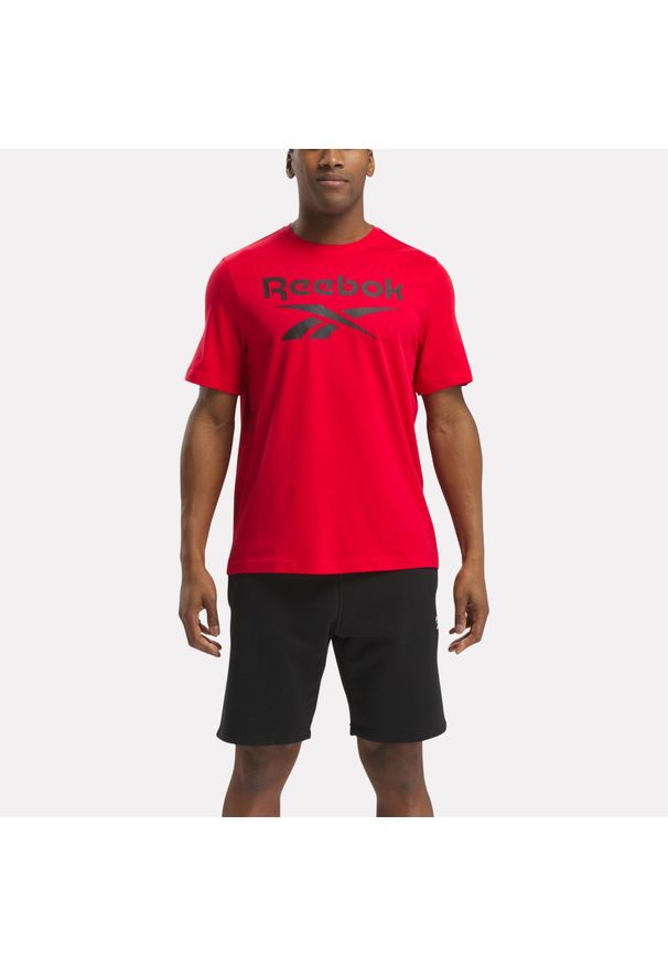 Koszulka fitness męska Reebok krótki rękaw. Kolor: czerwony. Materiał: bawełna. Długość rękawa: krótki rękaw. Długość: krótkie. Sport: fitness
