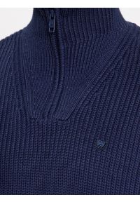 Wrangler - WRANGLER HALF ZIP KNIT MĘSKI SWETER ELEGANCKI CIEPŁY NAVY 112343094. Styl: elegancki #5