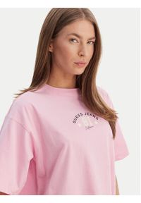 Guess Jeans T-Shirt W6RI20 K8HM0 Różowy Oversize. Kolor: różowy. Materiał: bawełna #3