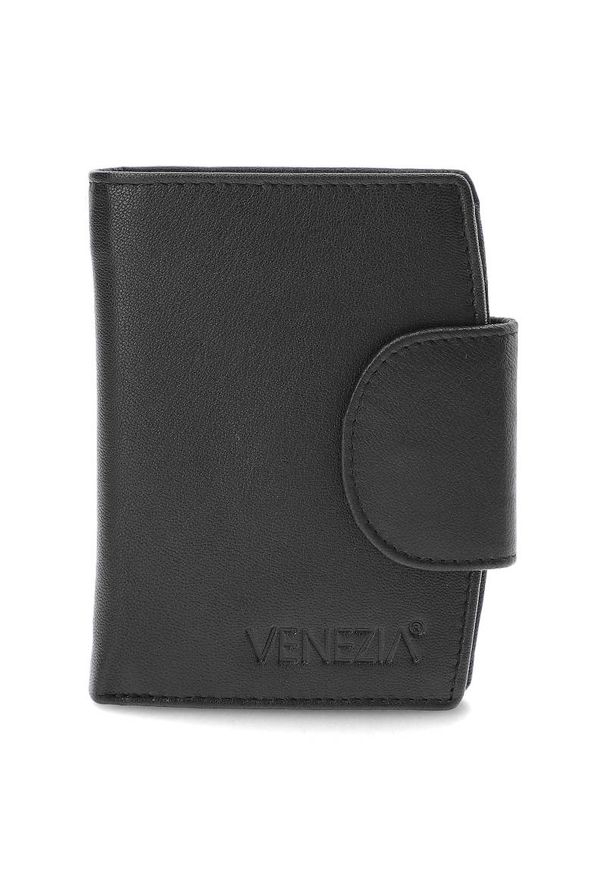 Venezia - Portfel VENEZIA - 5052JV Czarny. Kolor: czarny. Materiał: skóra