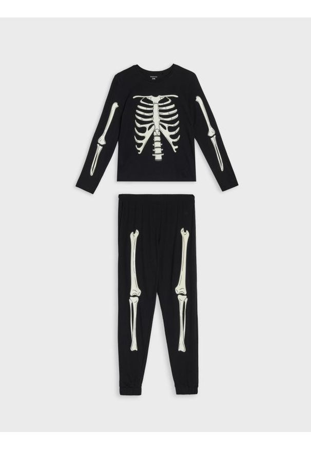 Sinsay - Bawełniana piżama dwuczęściowa z motywem halloweenowym - czarny. Kolor: czarny. Materiał: bawełna