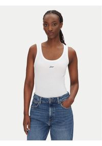 BOSS Top C_Ematite 50547548 Biały Slim Fit. Kolor: biały. Materiał: bawełna