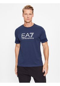 EA7 Emporio Armani T-Shirt 6RPT37 PJ3BZ 1554 Granatowy Regular Fit. Kolor: niebieski. Materiał: bawełna