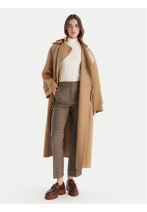 Weekend Max Mara Spodnie materiałowe Baco 2525136042 Brązowy Regular Fit. Kolor: brązowy. Materiał: wełna