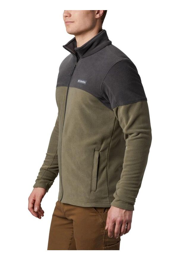 columbia - Polarowy sweter męski Columbia Basin Trail III Full Zip. Typ kołnierza: polo. Kolor: zielony. Materiał: poliester, polar. Długość rękawa: długi rękaw. Długość: długie. Sezon: zima, jesień. Sport: turystyka piesza